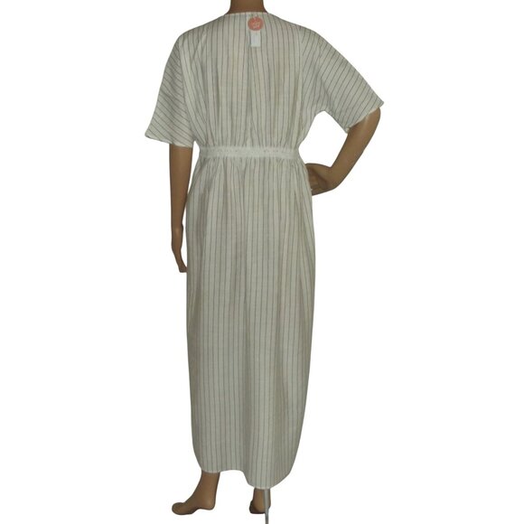 Baileys Blossoms Cardigan Womens XS/S white black striped Duster Kimono Coverup - Picture 2 of 12